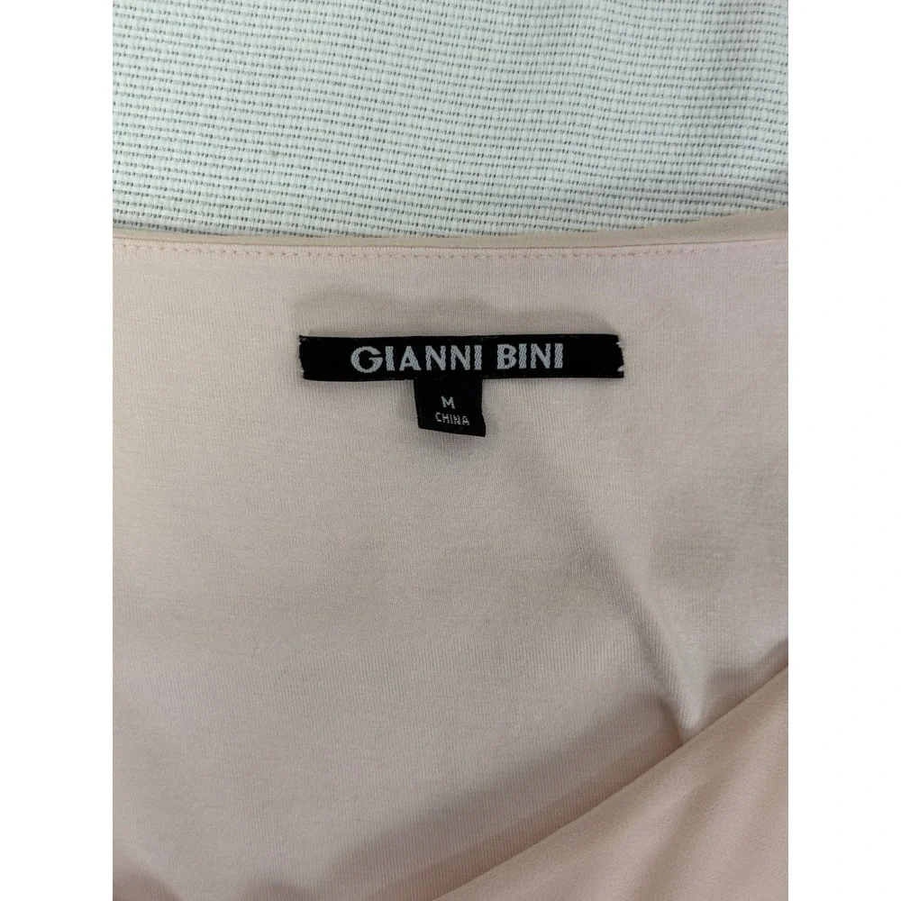 Gianni Bini Women's Blush Pink V Neck Long Sleeve‎ Shift Dress Size M